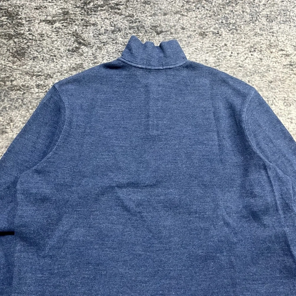 Polo Ralph Lauren‎ 1/4 Zip Pullover Sweater Mens XL Blue Small Pony Cotton